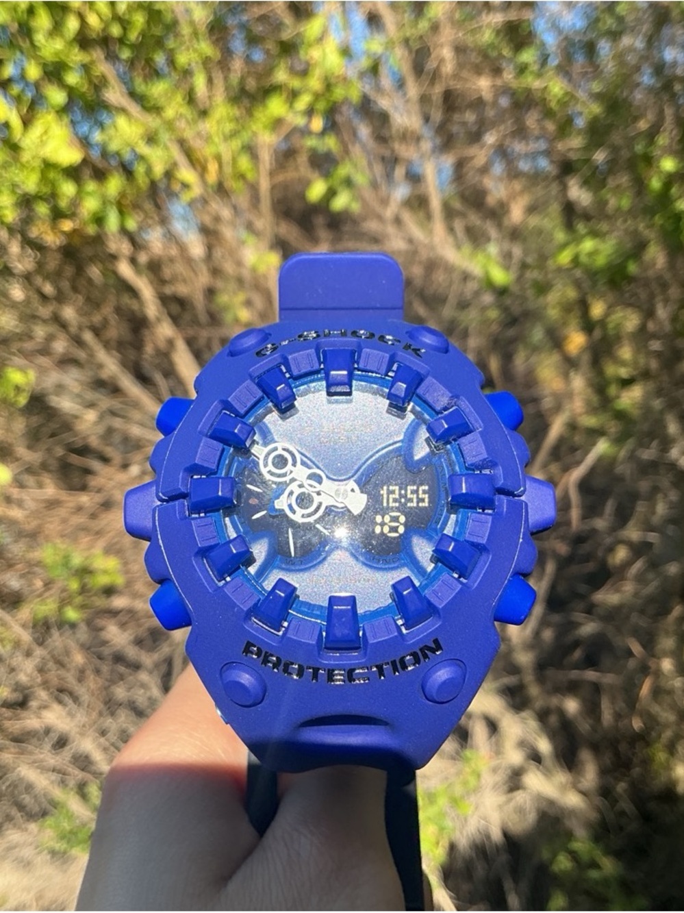 G-Shock Bold Blue Digital-Analog Sports Watch